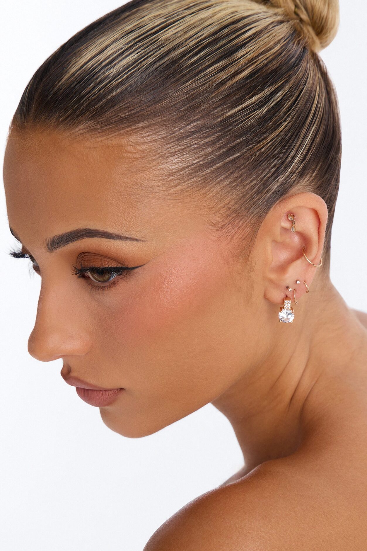 Cubic Zirconia Dazzle Them Stud Earrings - Gold