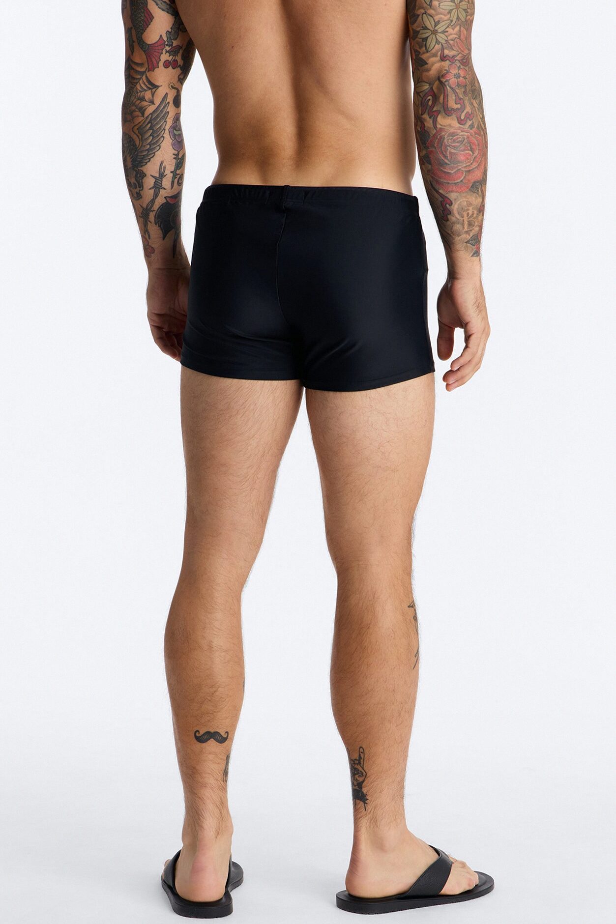 Boxy Fit Stretch Swim Brief - Black