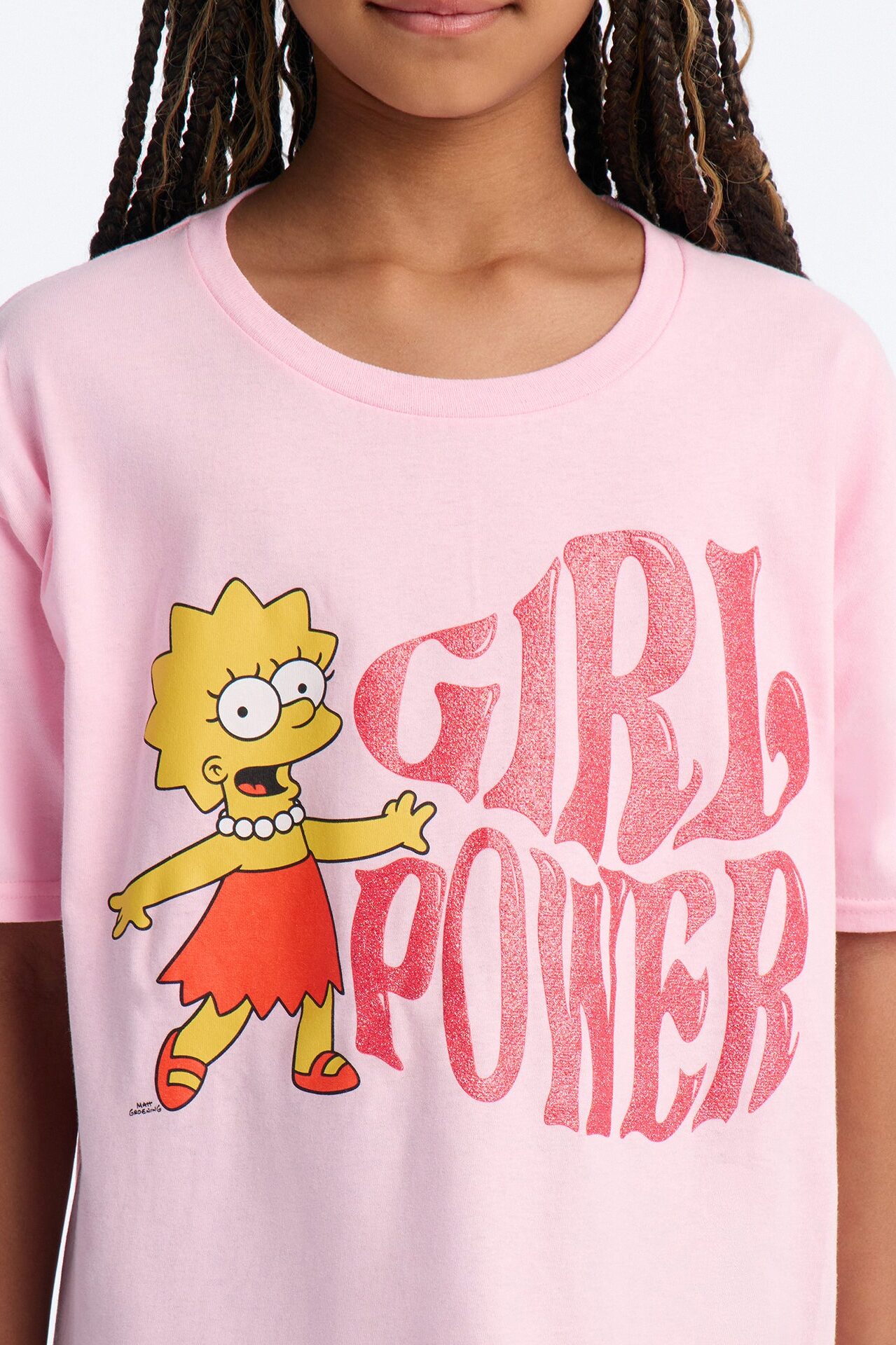 Mini Lisa Simpson Girl Power Short Sleeve Tee - Pink/combo