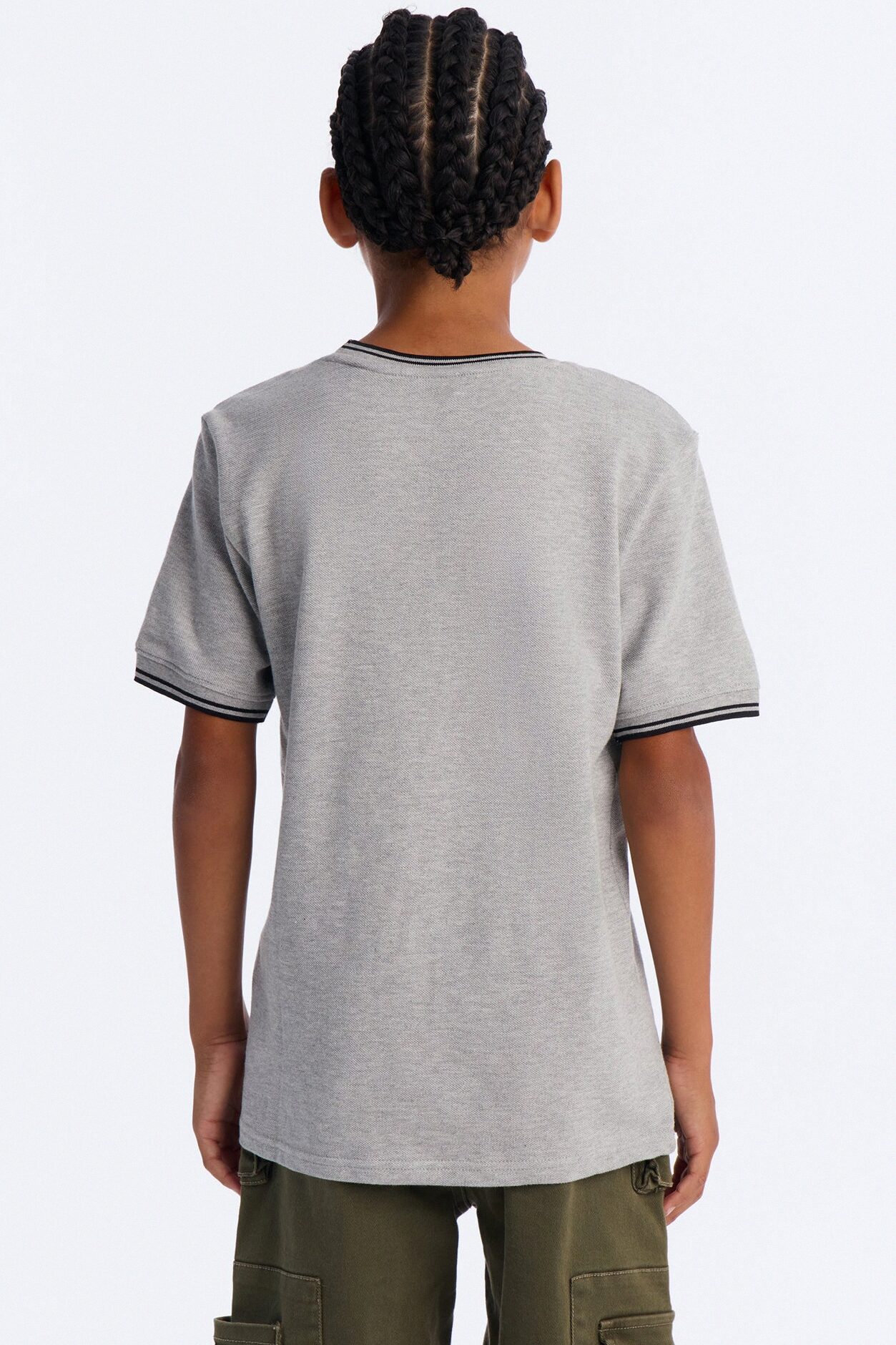 Mini I Don't Mind Pique Short Sleeve Tee - Grey