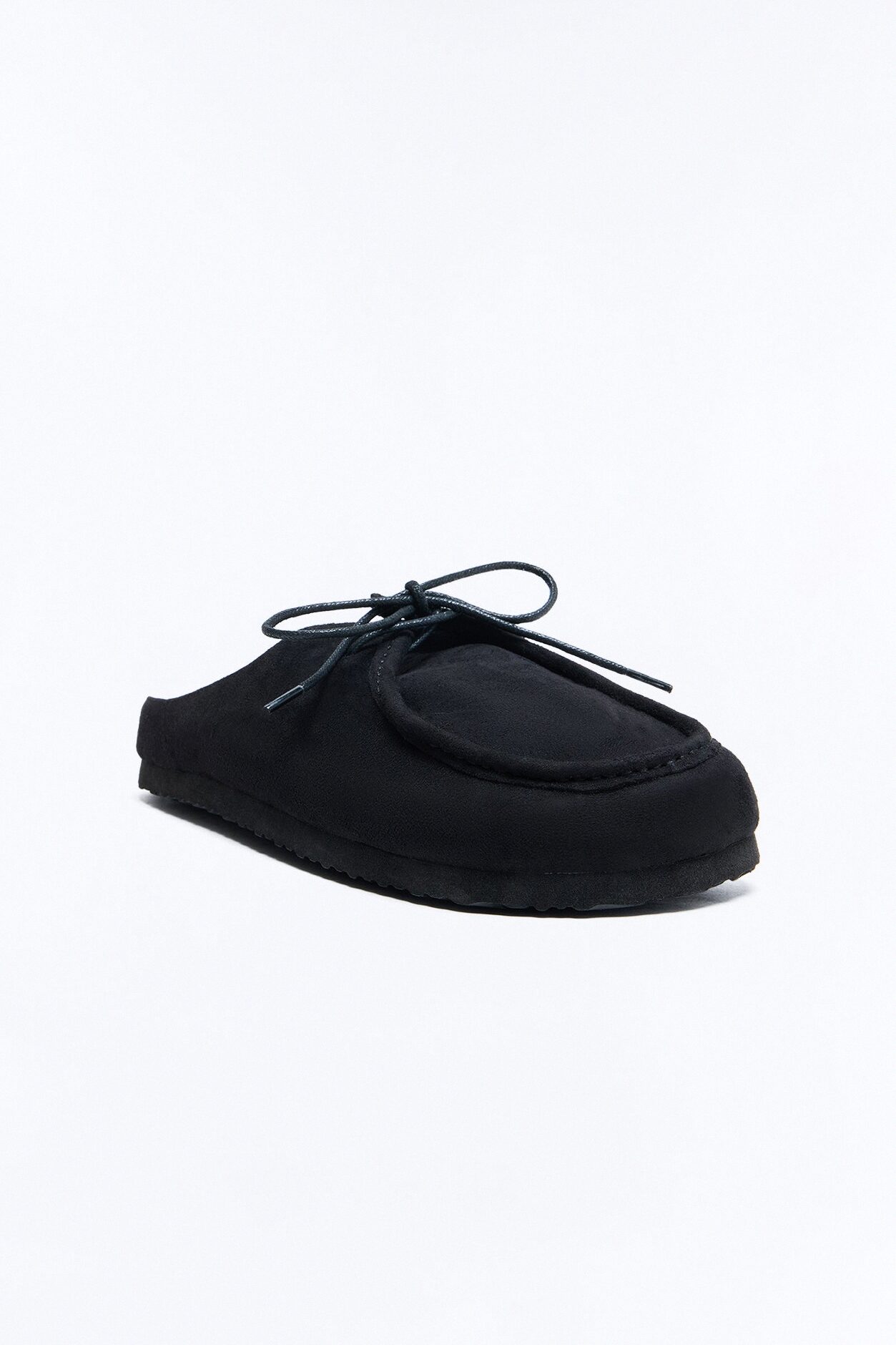 Tied Up Mule Loafer Slides - Black