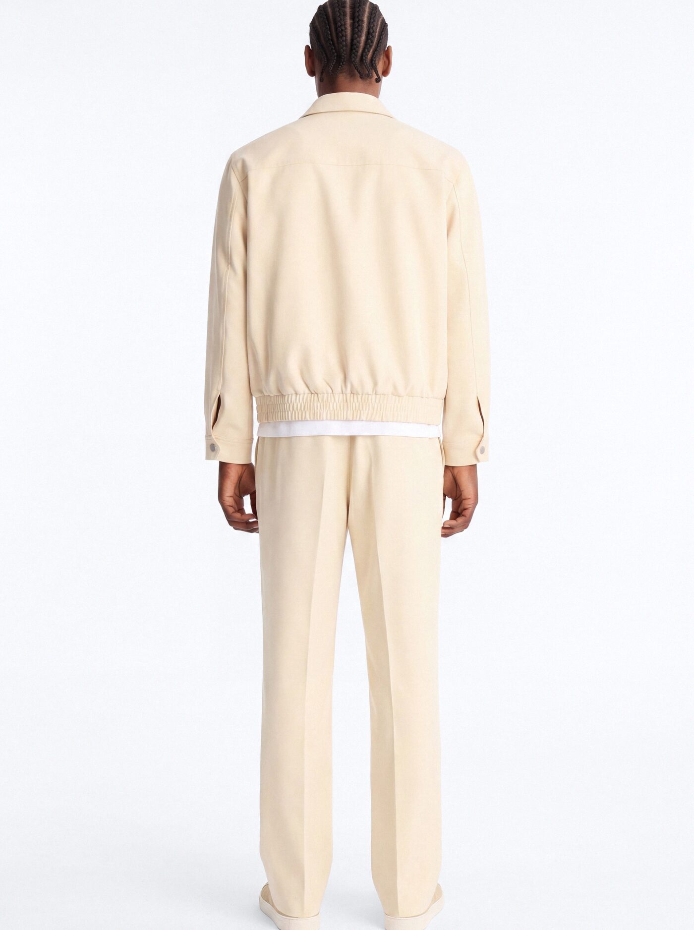 Modern Essential Relaxed Straight Hybrid Waist Trouser - Beige