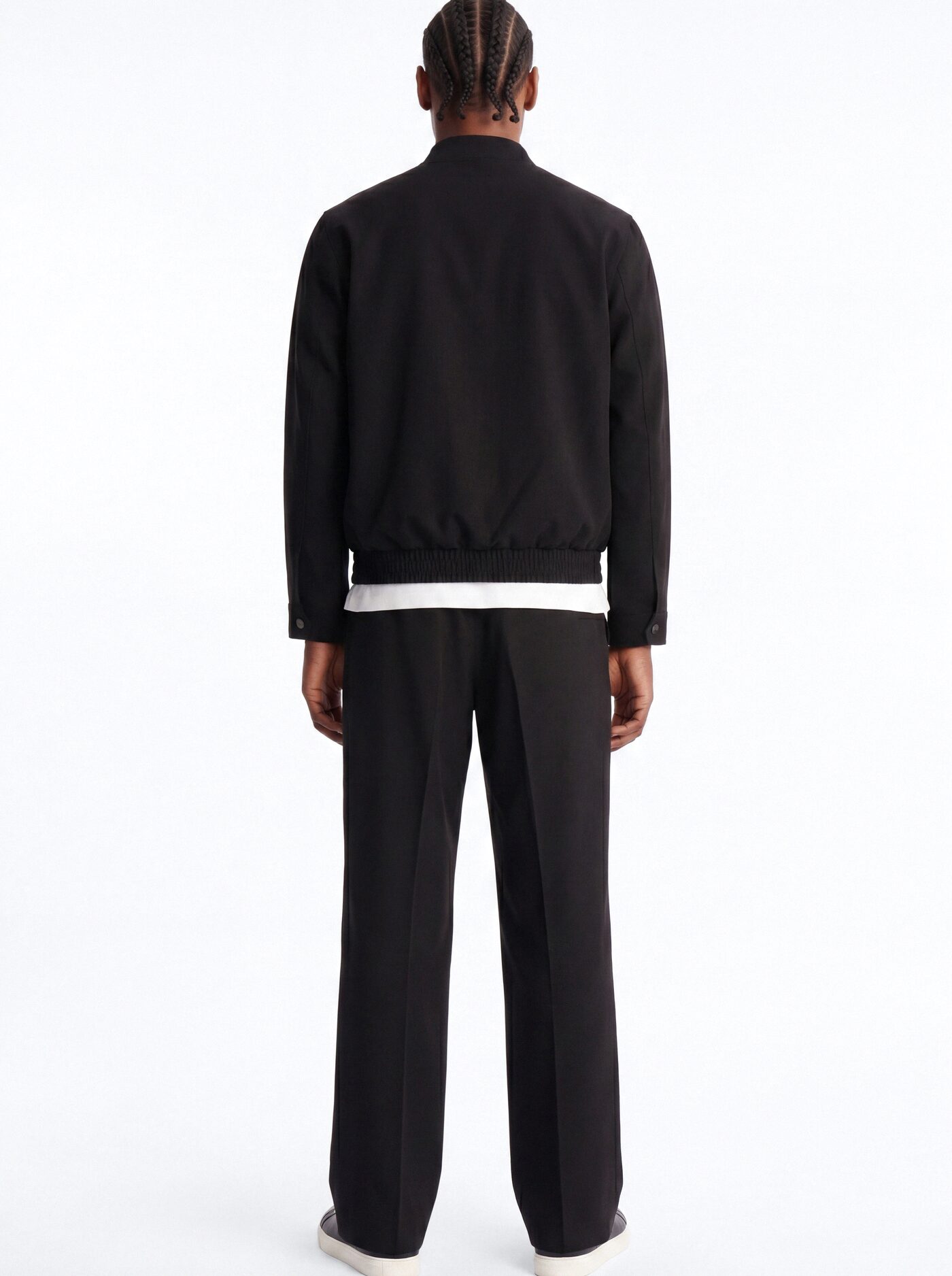 Modern Essential Wide Leg Pleated Hybrid Waist Trouser - Black