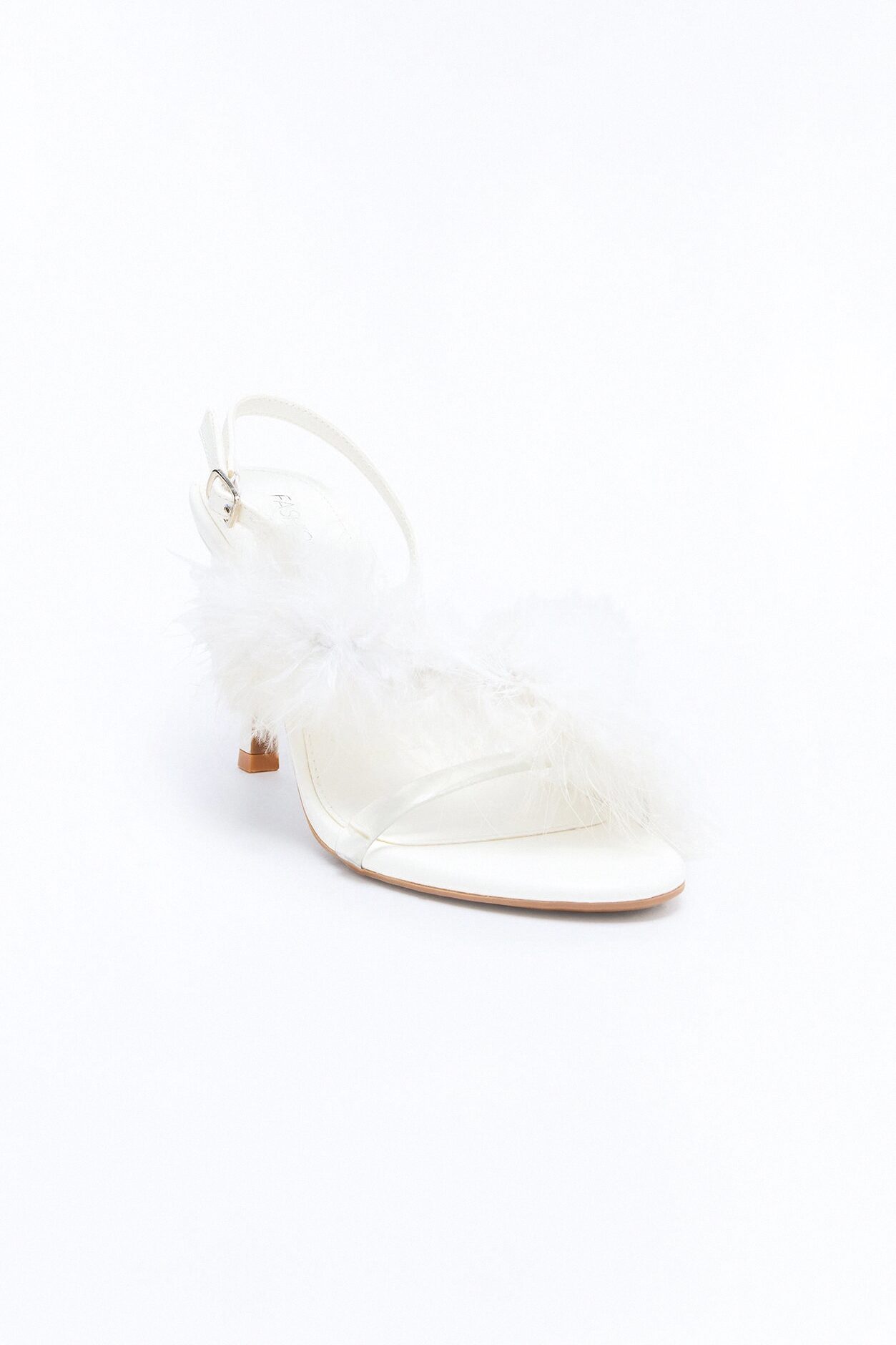 Marilyn Fur Trim Slingback Heels - White