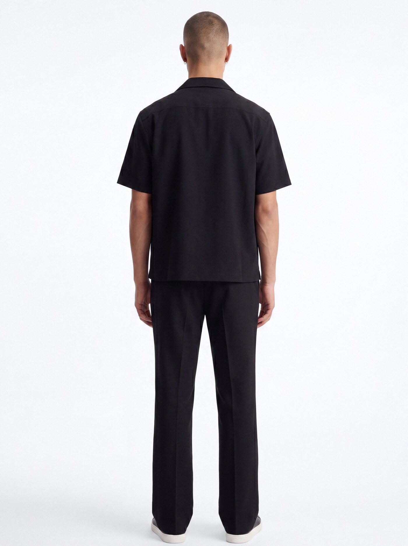 Modern Essential Relaxed Straight Hybrid Waist Trouser - Black