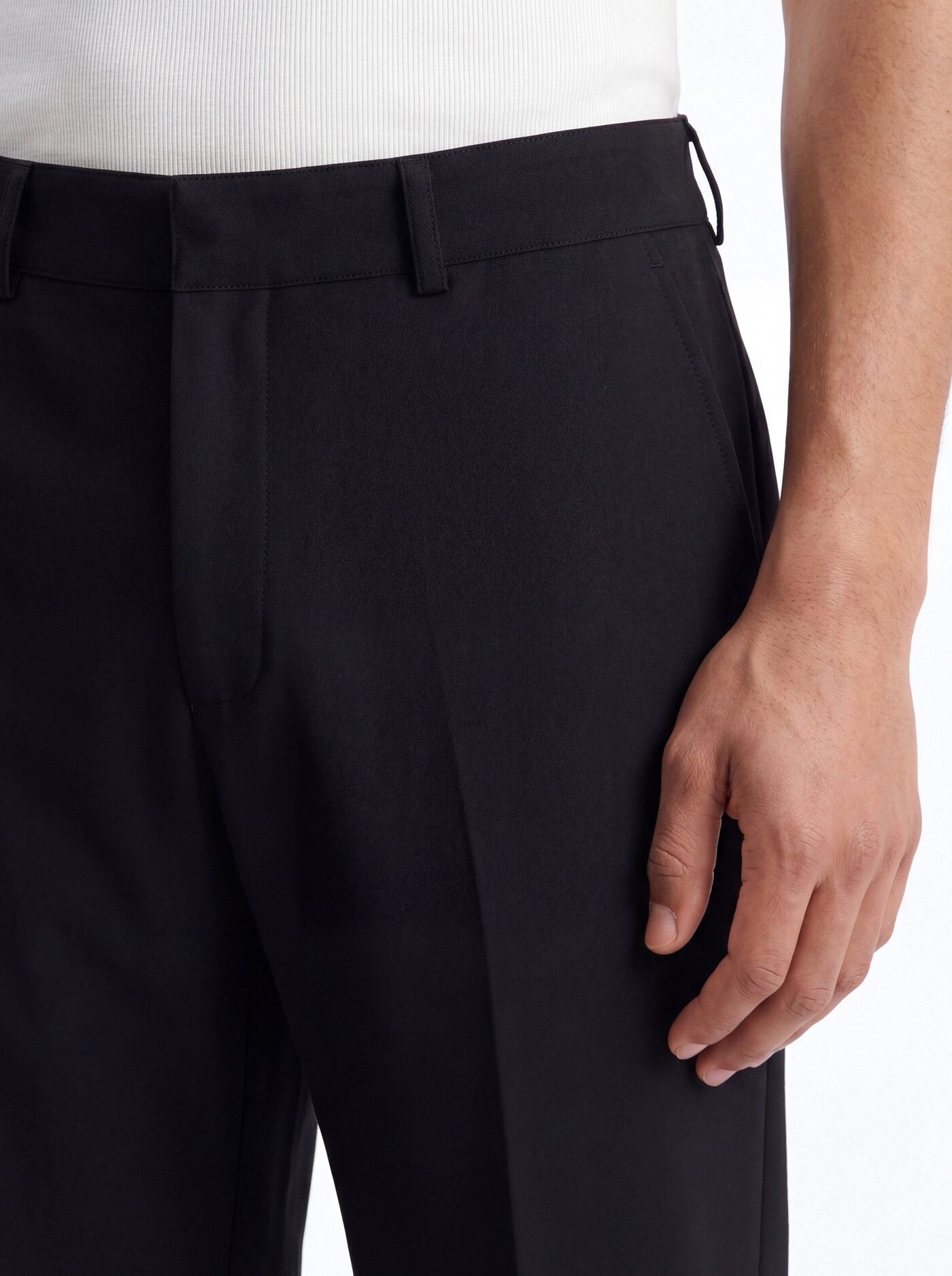 Modern Essential Relaxed Straight Hybrid Waist Trouser - Black