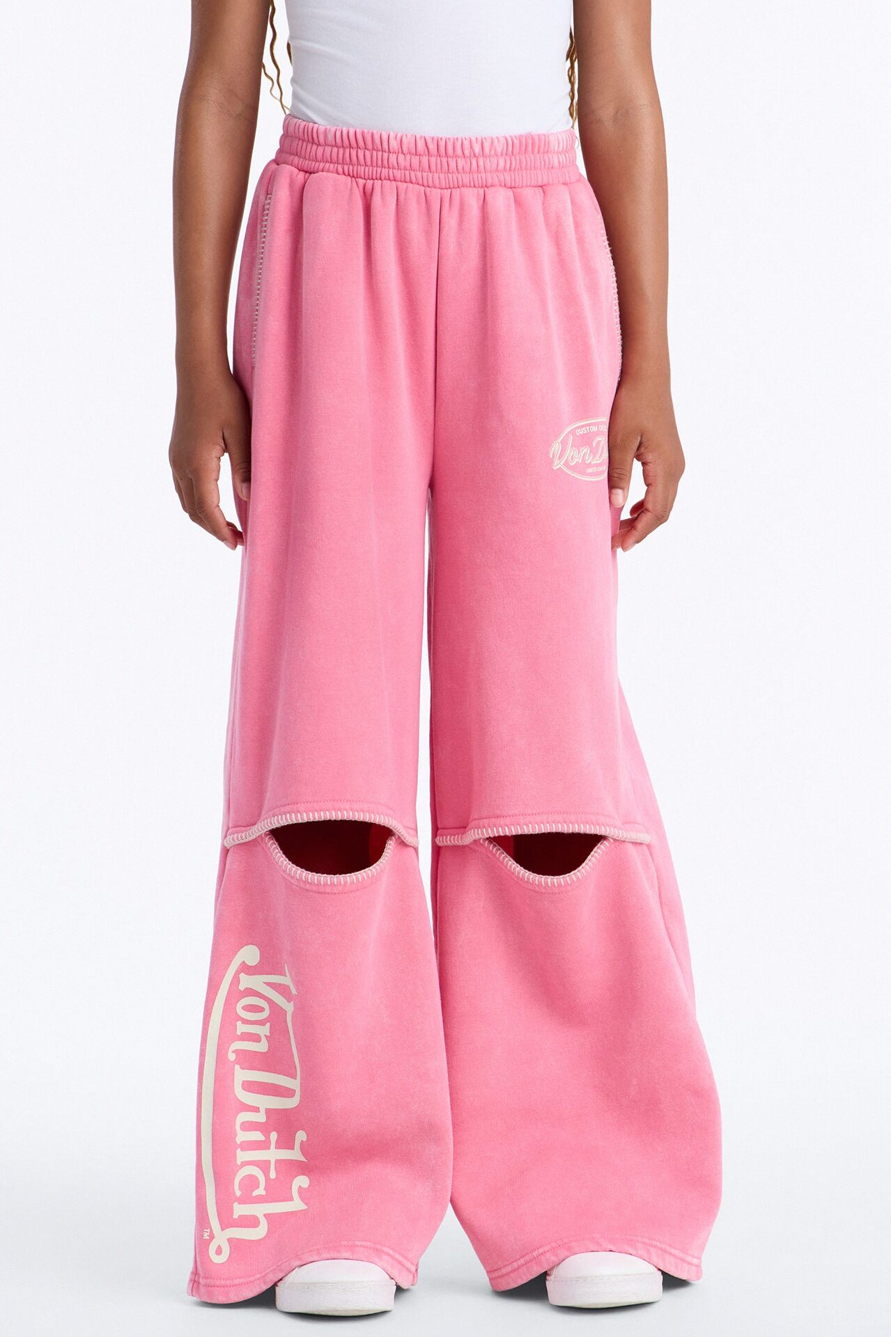 Mini Von Dutch Washed Faded Love Pants - Pink