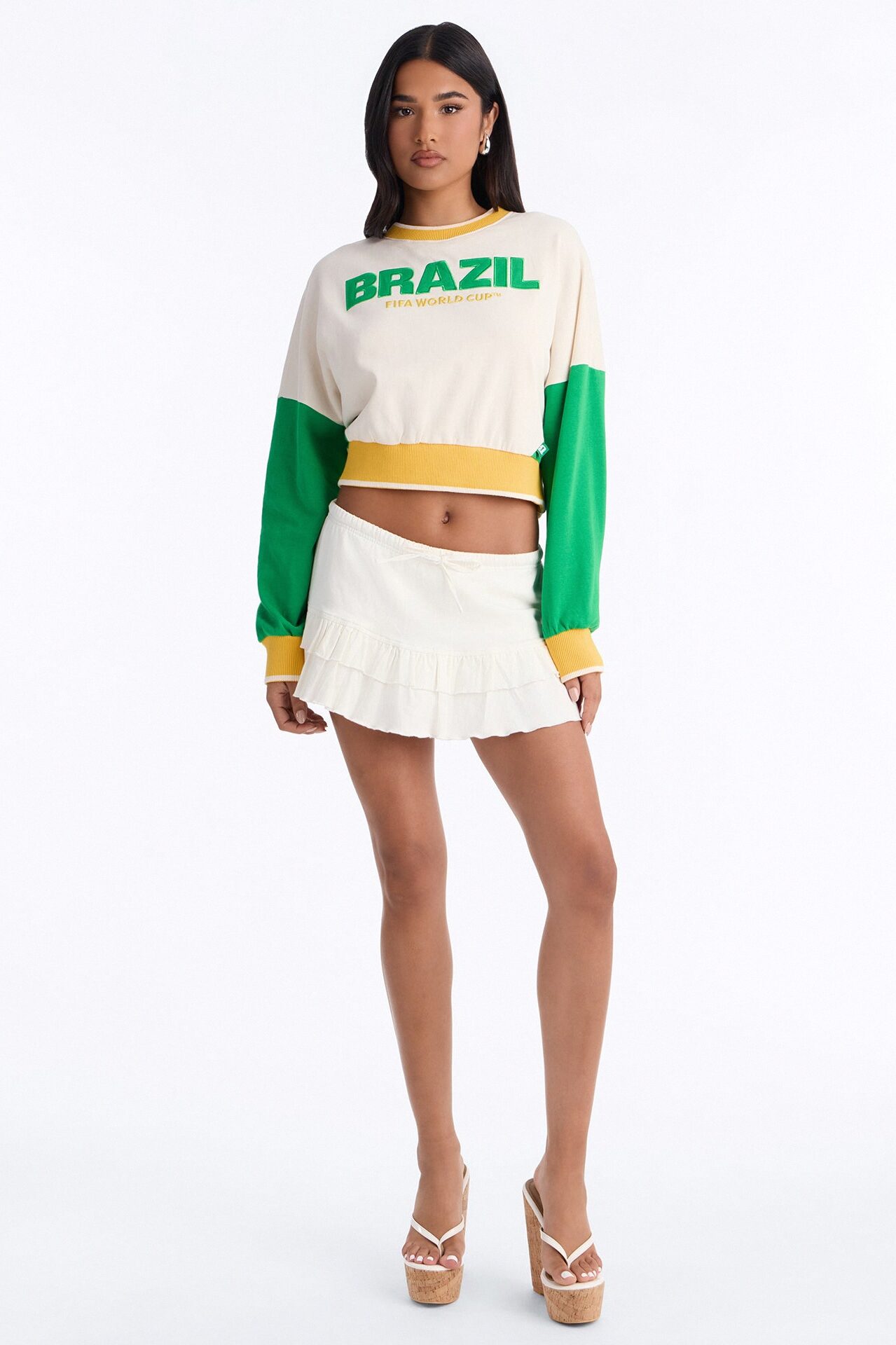 FIFA Brazil World Class Cropped Sweatshirt - Multi Color