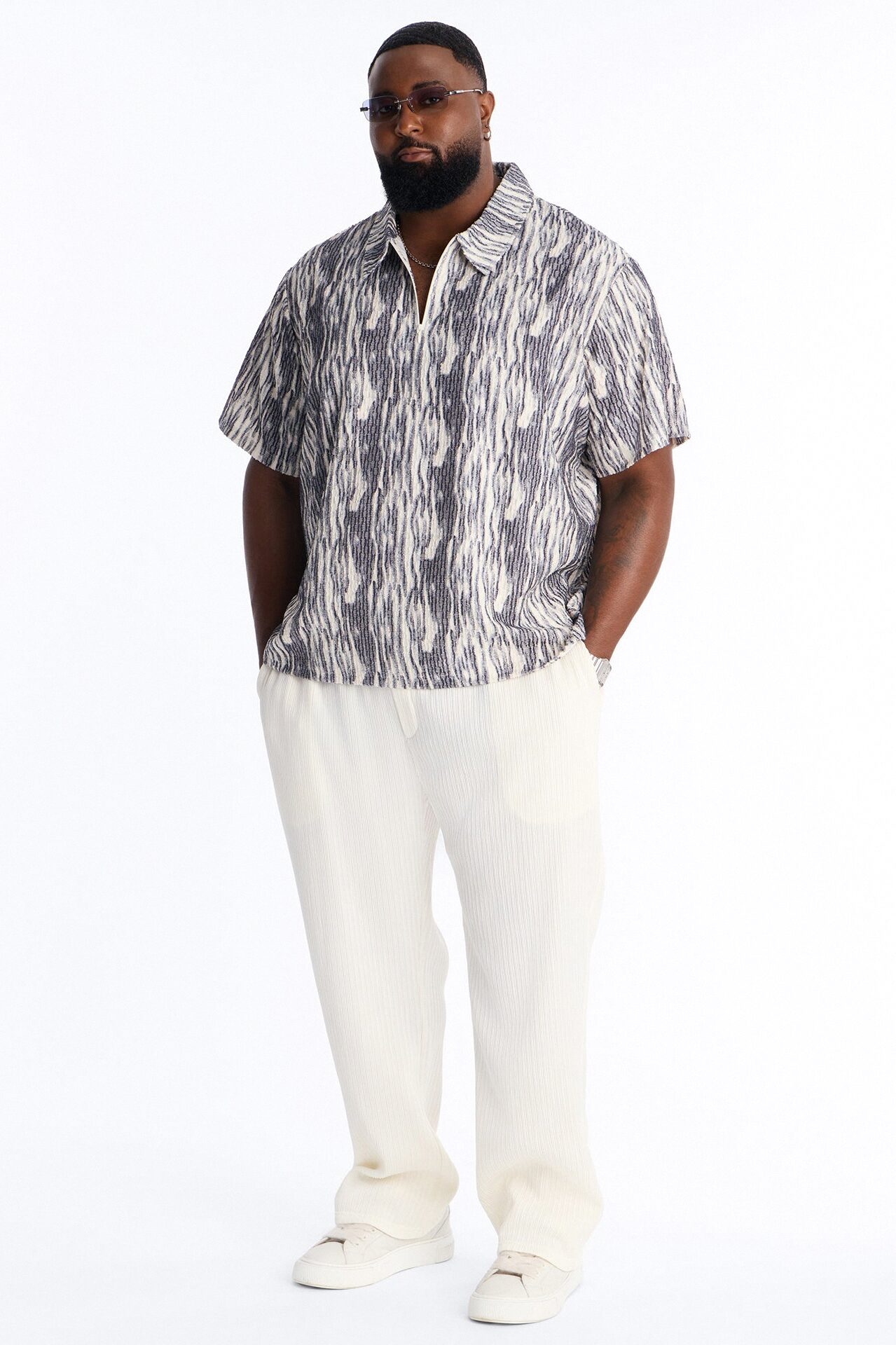 Starry Night Quarter Zip Polo - Blue/combo