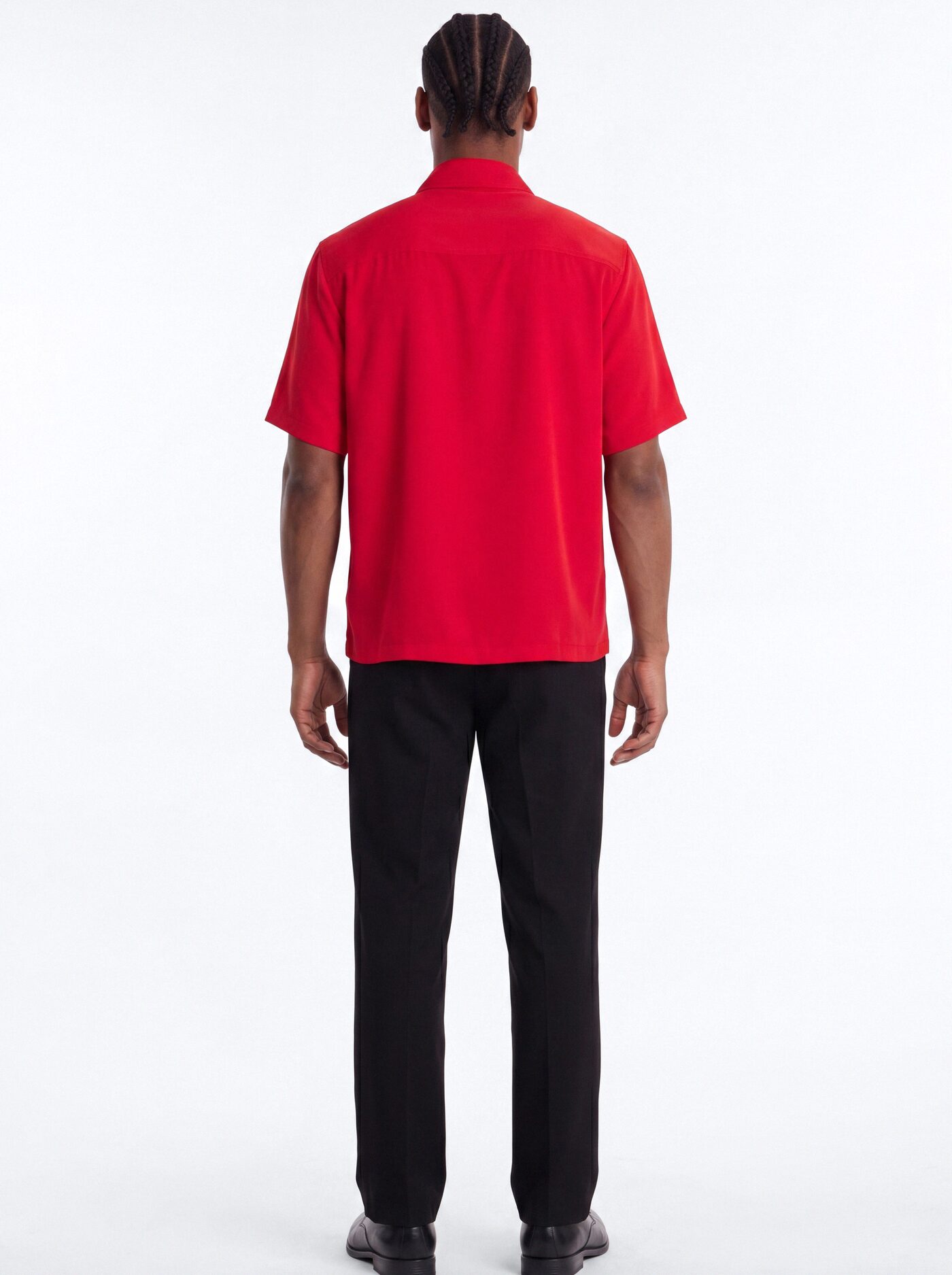 Relaxed Luxe Neckerchief Button Up Shirt - Red