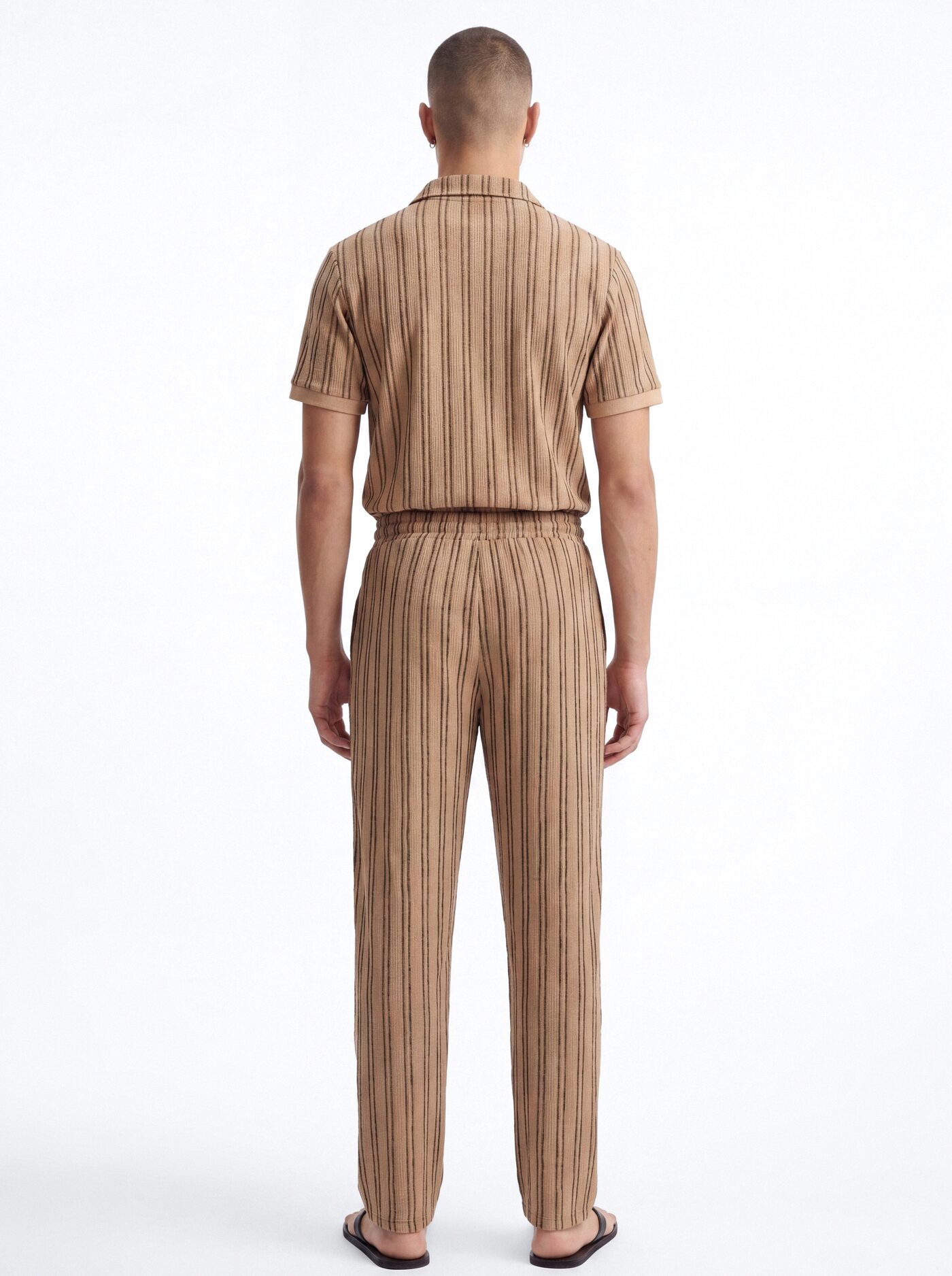 Etched Stripe Relaxed Pant - LightBrown