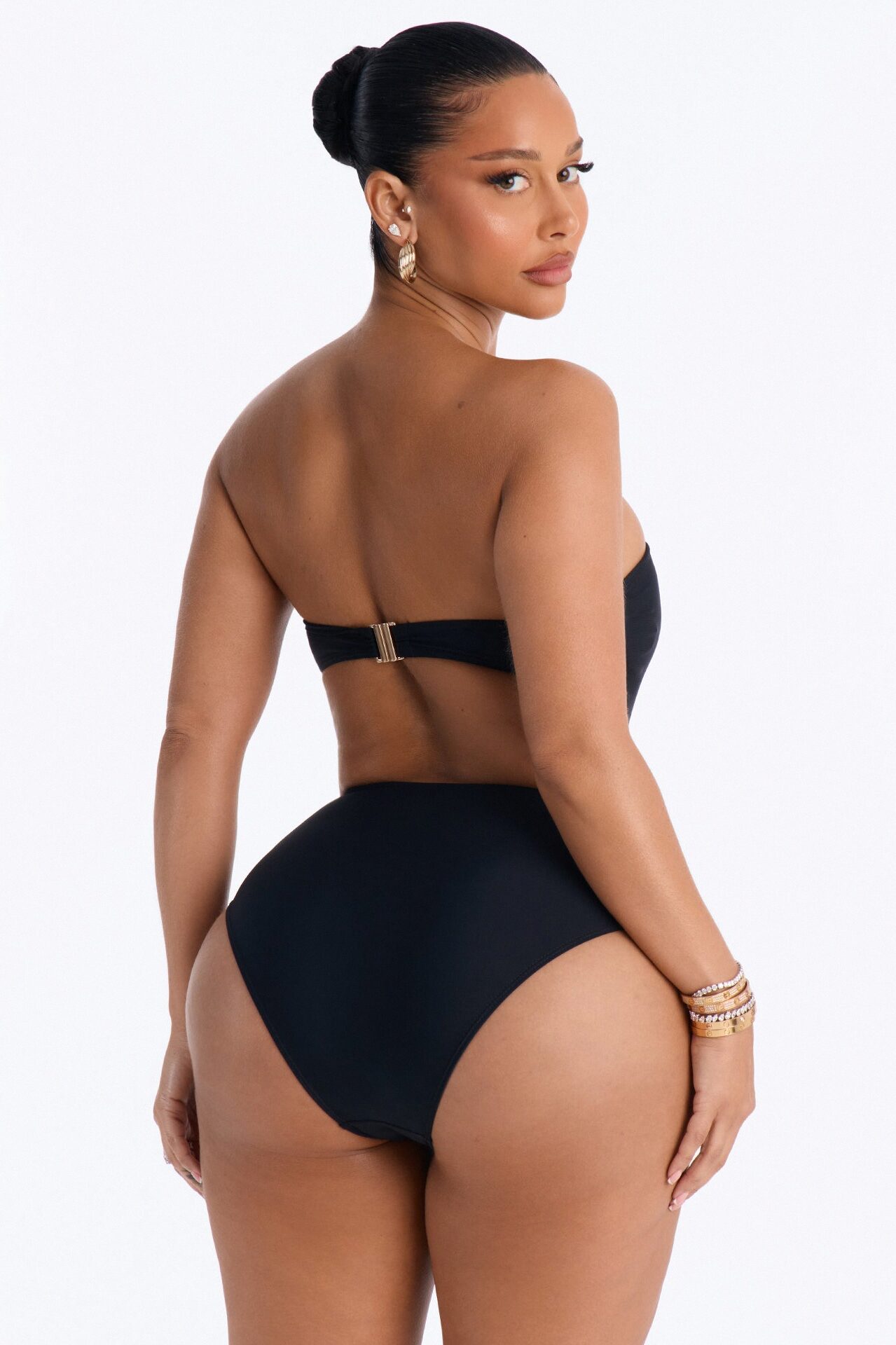 Aspen 1 Piece Strapless Cut Out Swimsuit - Black