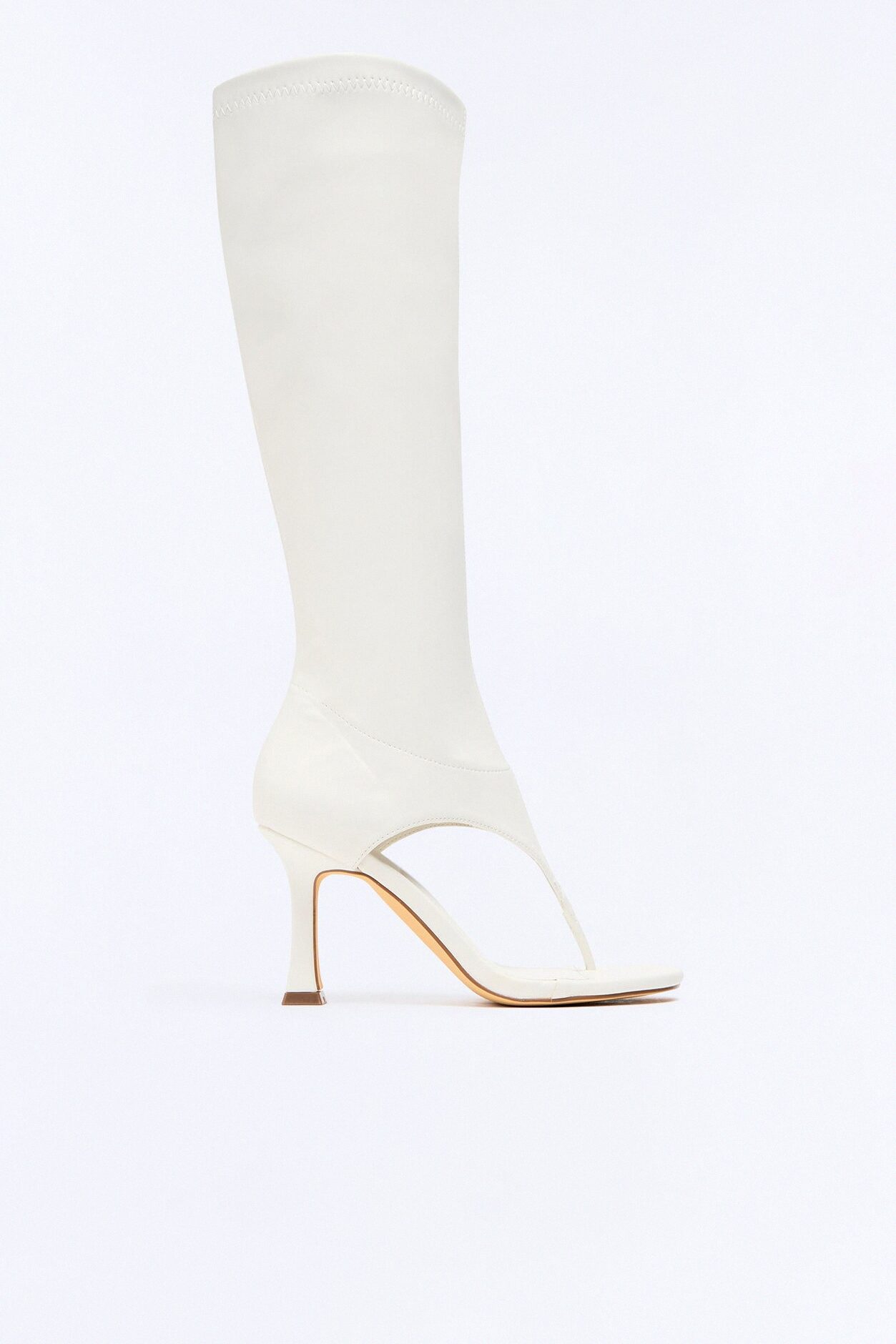 Sanyana Knee High Thong Boots - White