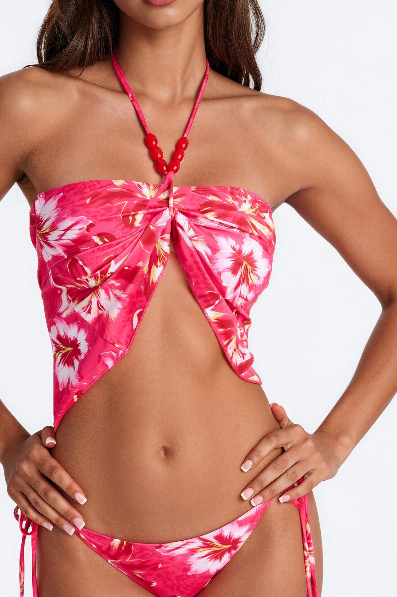 Bonni Floral 2 Piece Tankini Set - Magenta/combo
