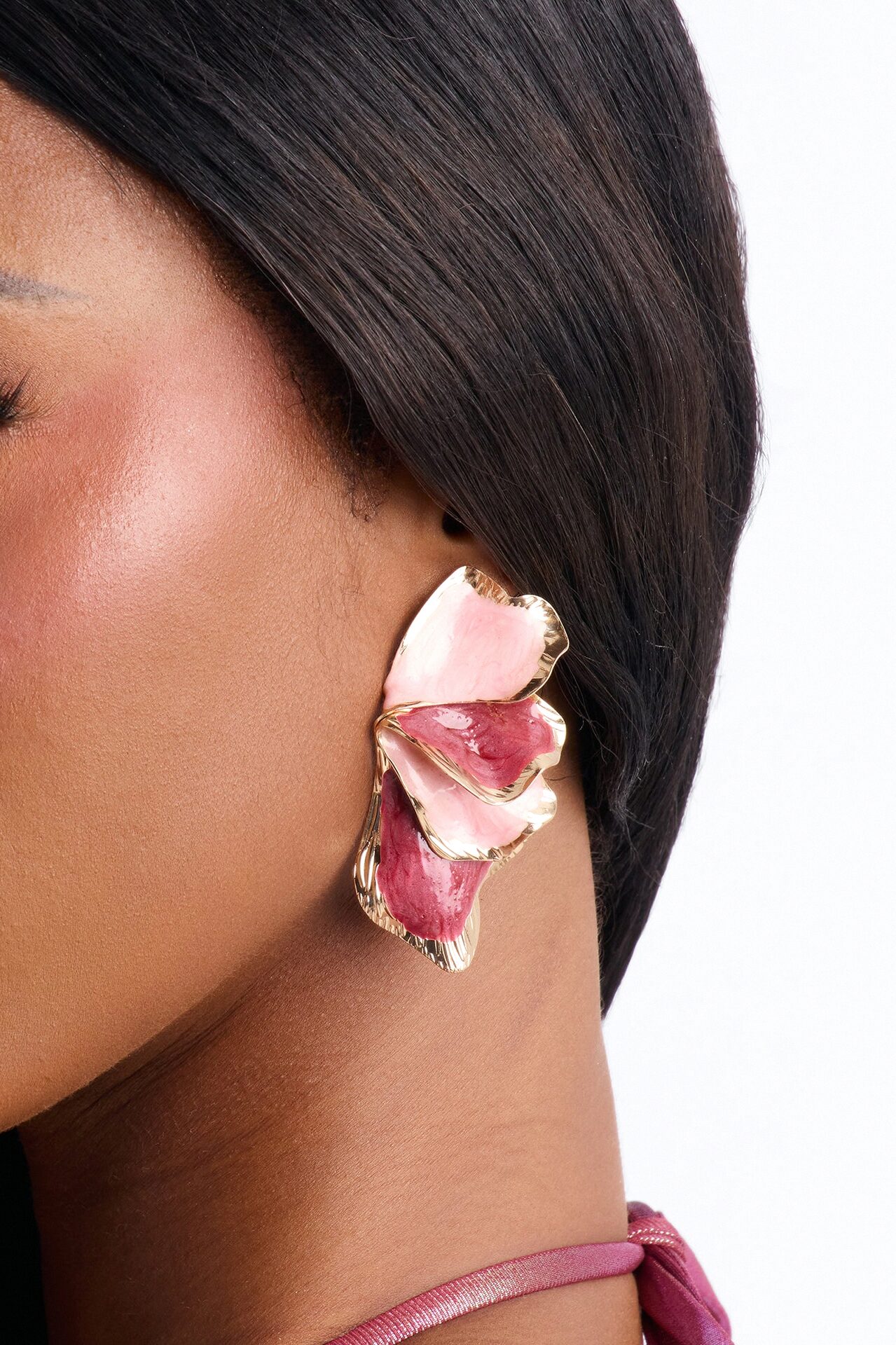 Summer Sweetness Drop Earrings - Gold/Pink