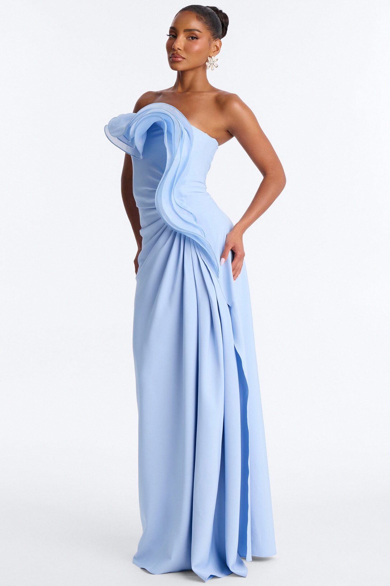 Timeless Era Ruffle Gown - Light Blue