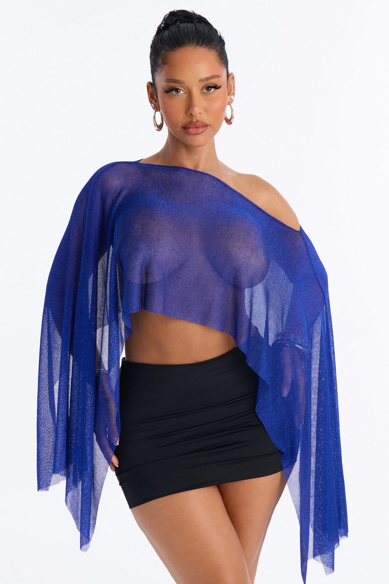 Simmering Sea Off Shoulder Top - Blue