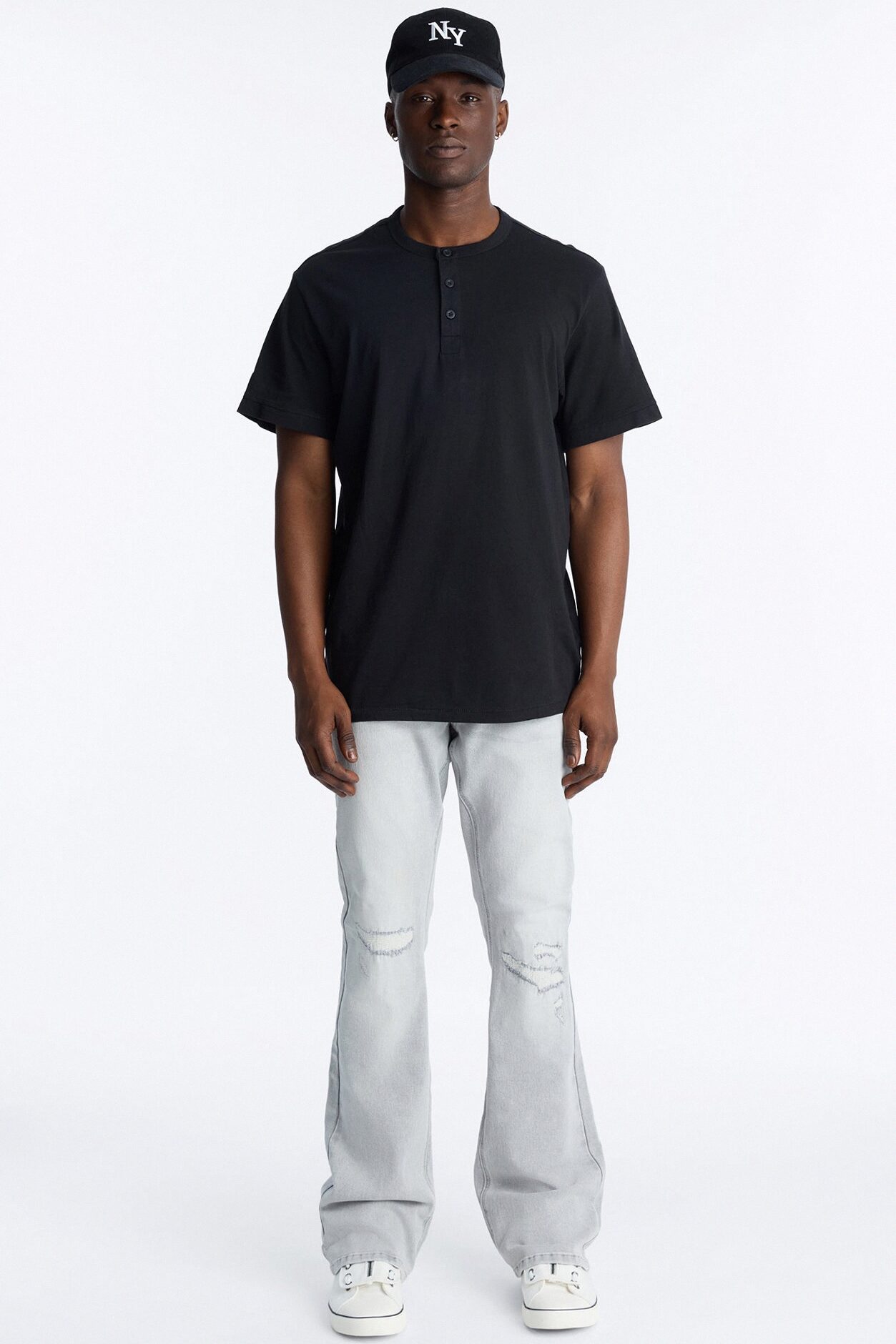 Dreamy Stacked Slim Flare Jeans - Grey