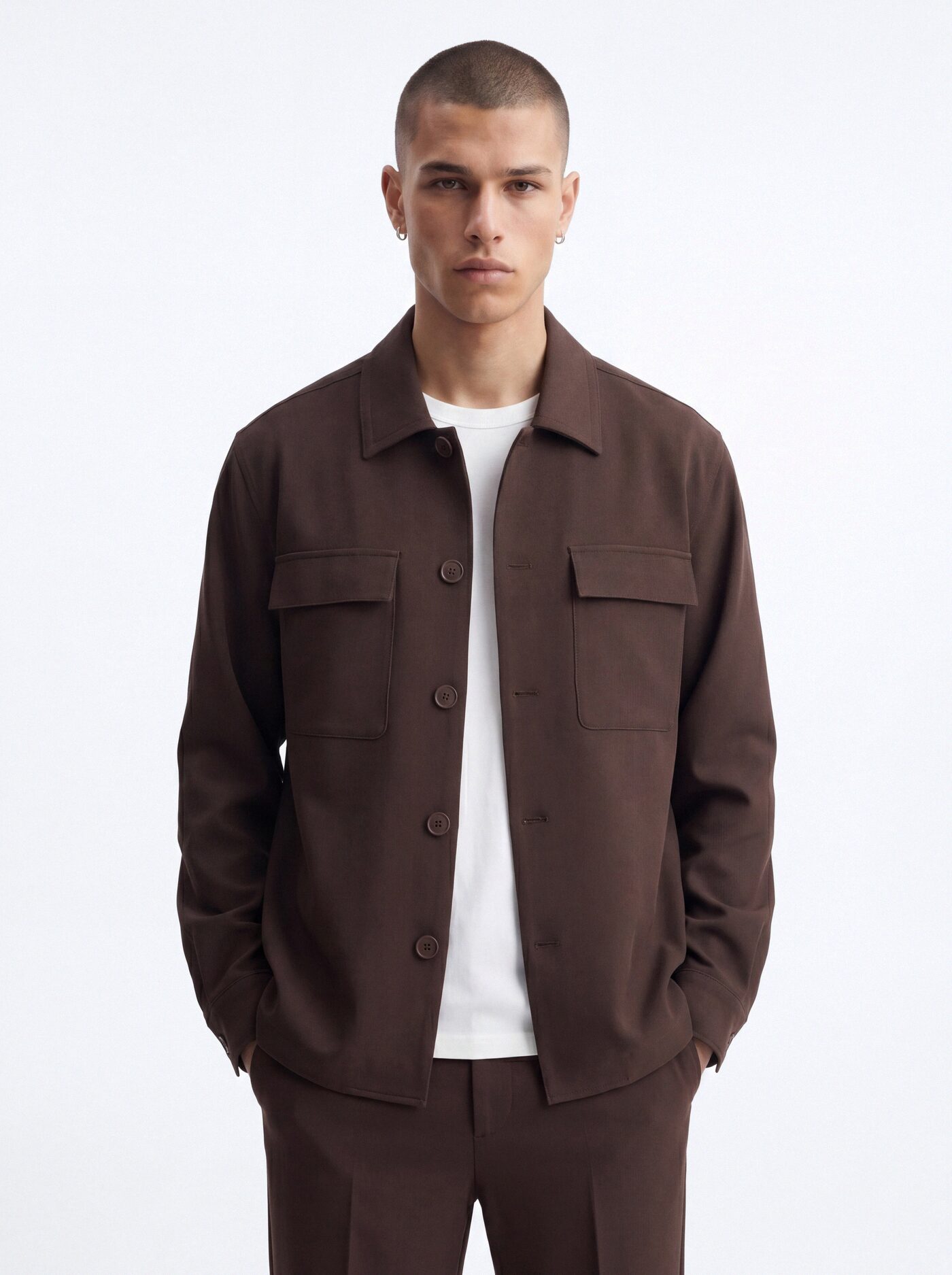 Modern Essential Relaxed Overshirt - Chocolate