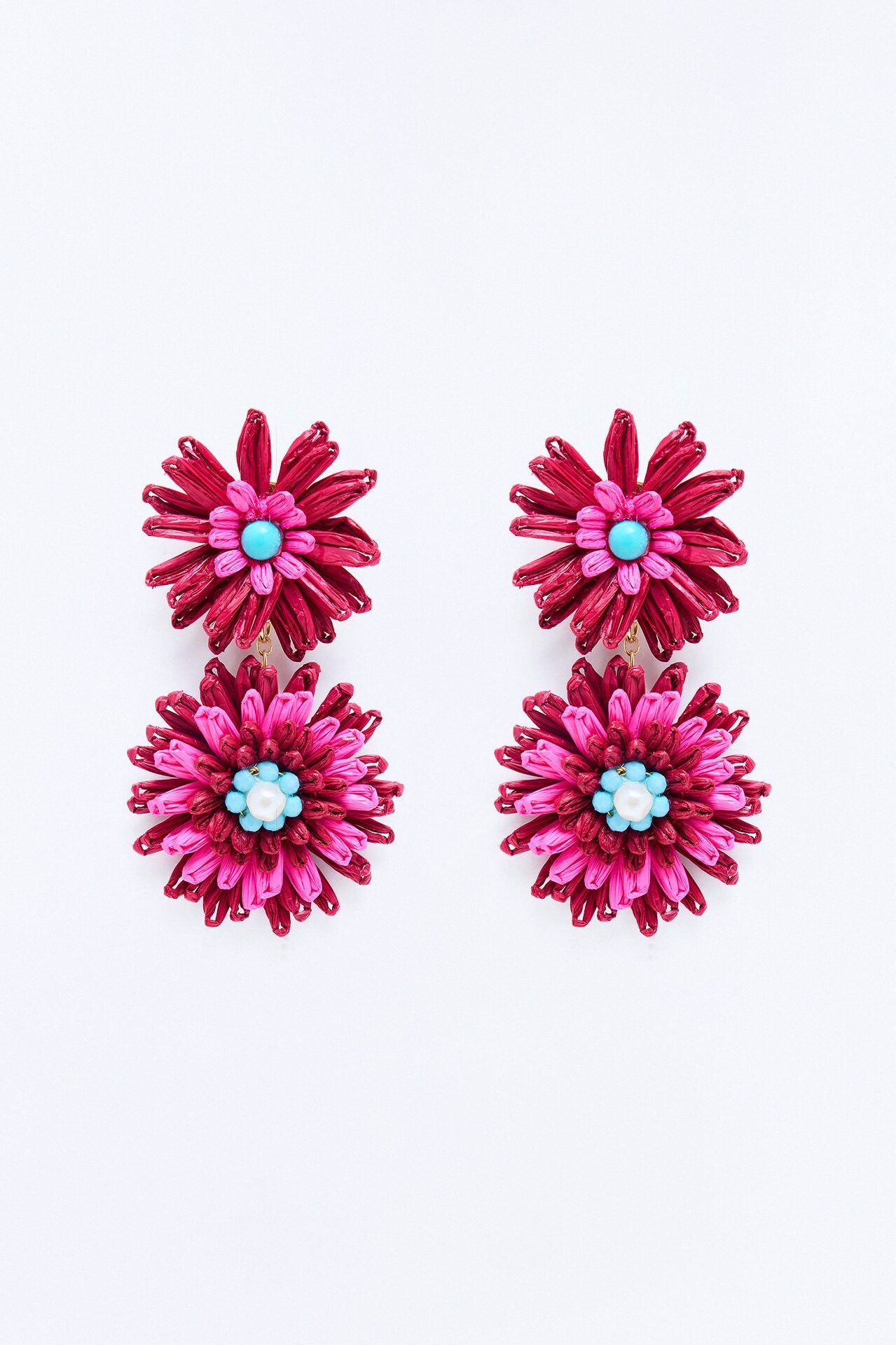 Hibiscus Blossom Earrings - Plum
