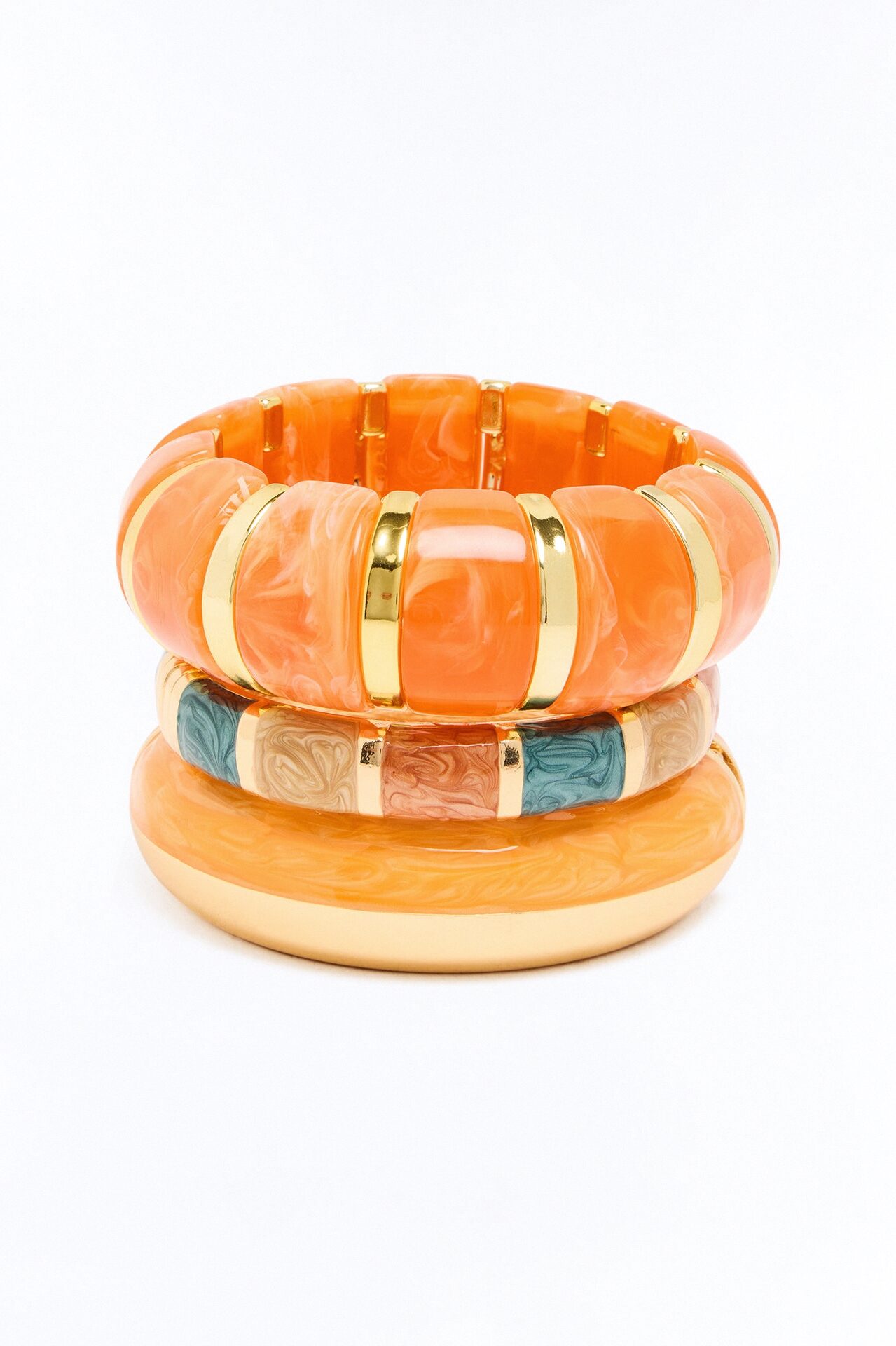 Sunset Daiquiri 3 Piece Bracelet Set - Orange/combo