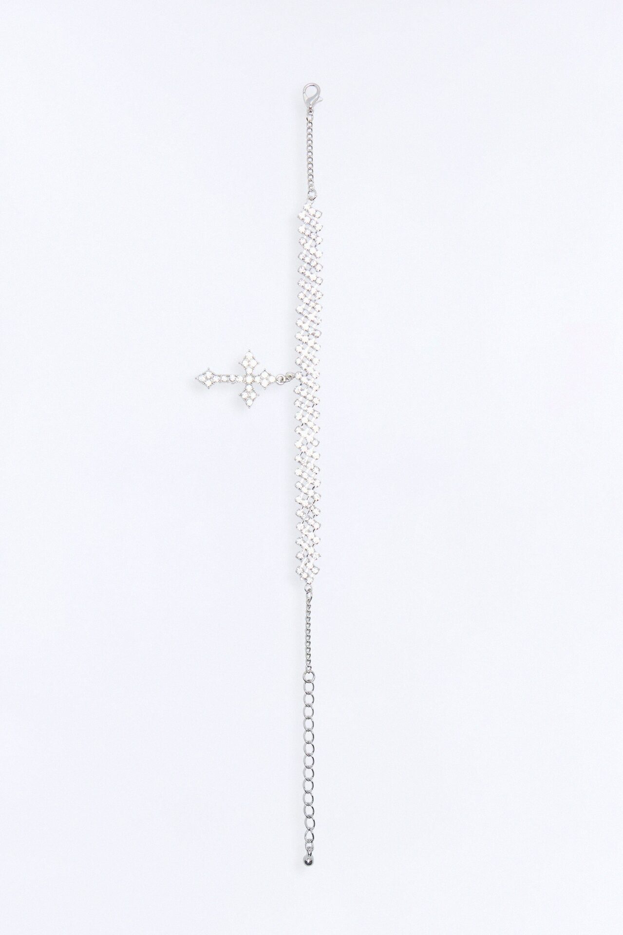 Faith Essence Rhinestone Anklet - Silver