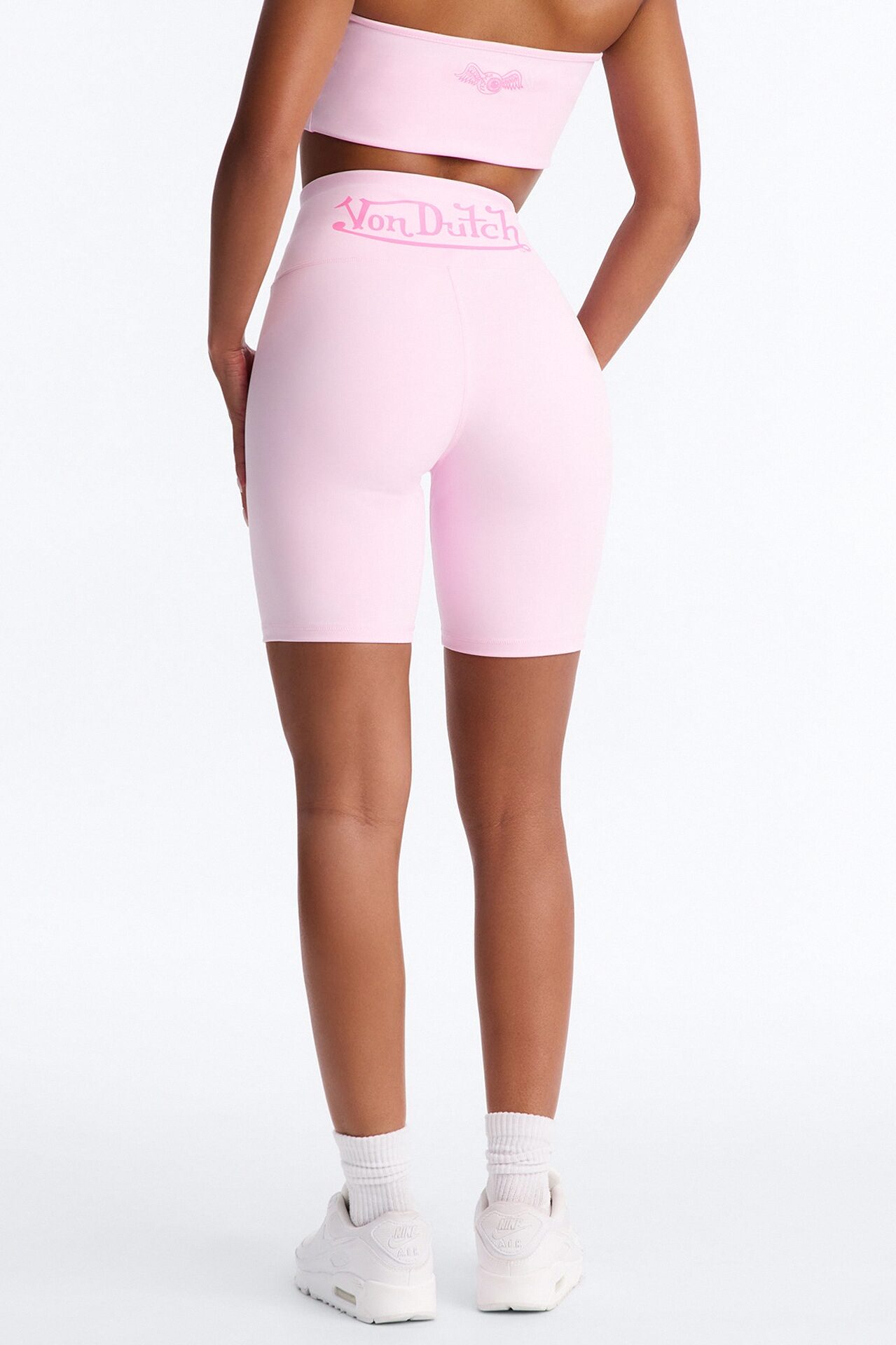 Von Dutch Sporty Foldover Shorts - Pink